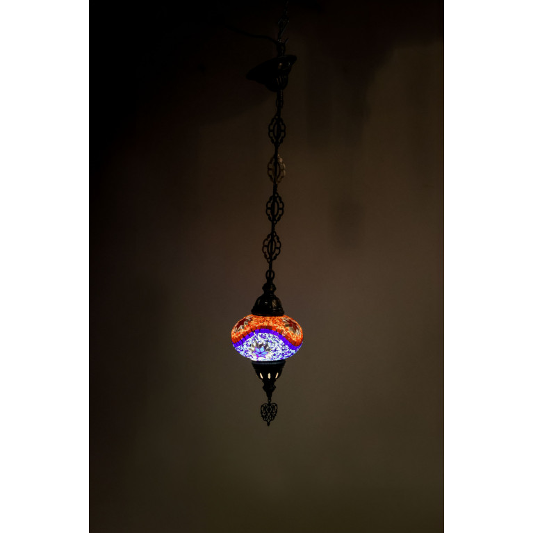 Hanging blue/red/yellow lamp UFO, 70 cm